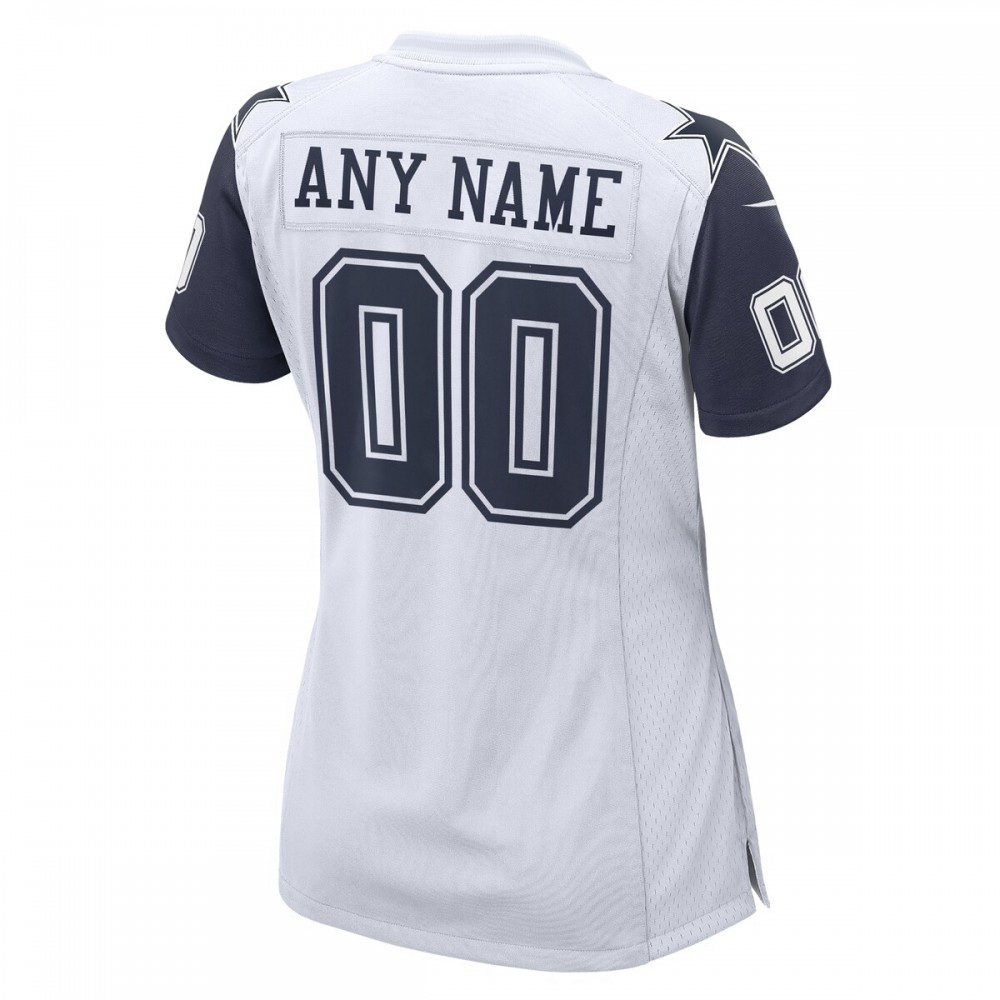 Dallas Cowboys Nike Women's Alternate Custom Game Jersey - White-Profan Arena